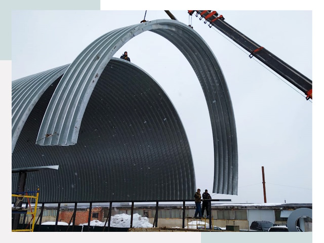 Полукруглые ангары в Ельце